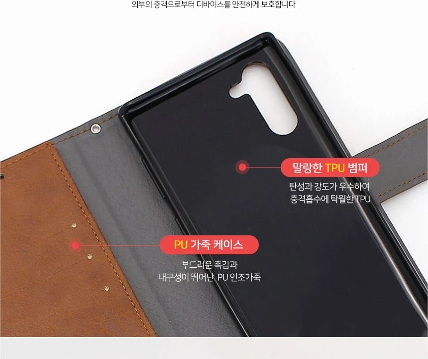 갤럭시A3 2016 SM-A310N0 지갑 케이스 빈티지 PU 외피·TPU 내부 케이스